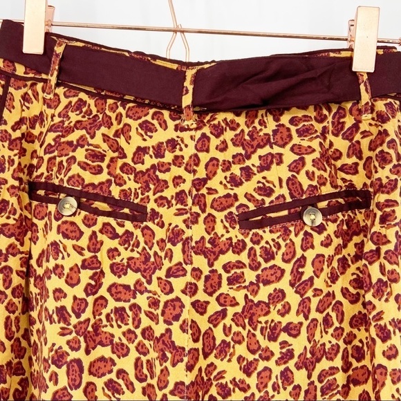 NWT Free People Bennie Animal Leopard Print Wide Leg Pants - Picture 6 of 8